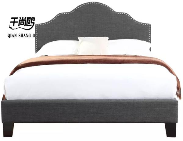 Customizable Linen Soft Platform Bed Single Package with Silver Rivet