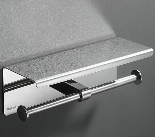 Double Roll Stainless Steel Toilet Paper Dispenser With Brushed Nickel Matte Black Color