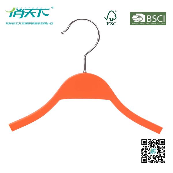 Eisho Orange Color Skid-proof Wood Laminated Shirt Hanger Clothing Hanger