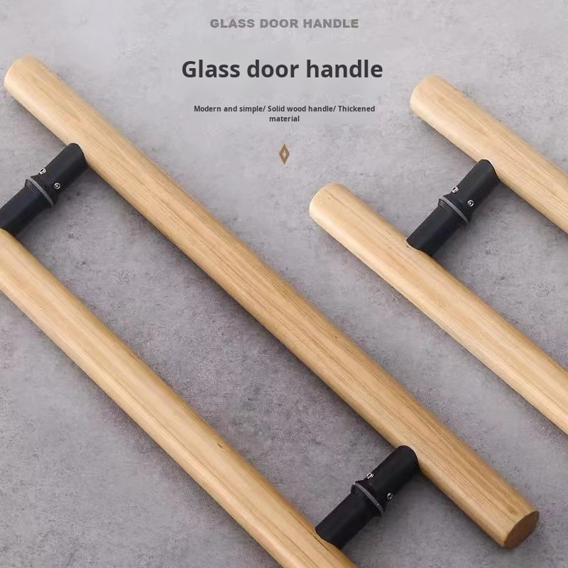 Modern Wooden Sliding Door Frame Satin Finish Aluminium Alloy Solid Wood Handle 3-Year Warranty Horizontal Hand Hotel Total