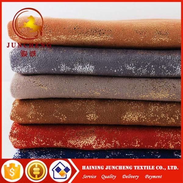 Good quality luxurious Bronzing Suede Fabric for Garment