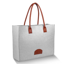 Grocery Bags Reusable Eco Shopping Bags Large Made By Felt Fabric Produce Bags Stylish Travel Tote Bag Gray
