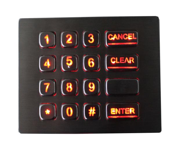 16 Keys IP67 Panel Mount Keypad Backlit Customized Stainless Steel Keypad