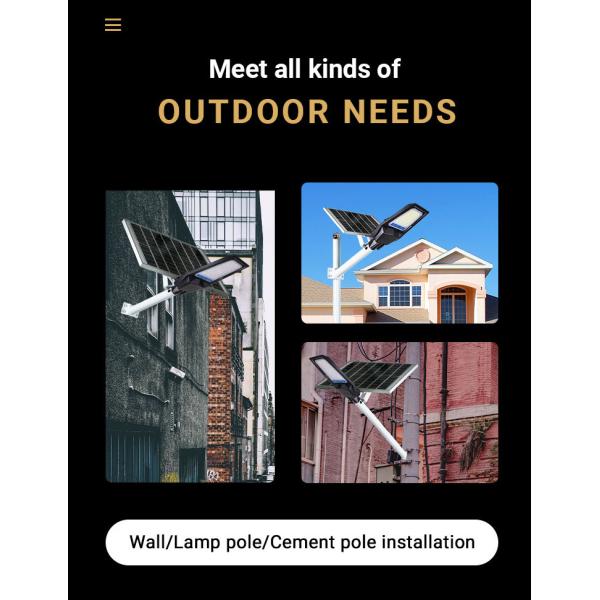 Réverbère IP65 mené solaire en aluminium tout dans une lampe extérieure 300W 400W 500W d'IP66 SMD