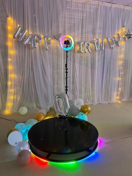 Automatic 360 Video Photo Booth Adjustable With Ring Light Slow Motion Spin