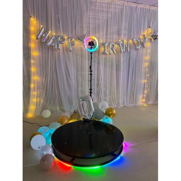 Automatic 360 Video Photo Booth Adjustable With Ring Light Slow Motion Spin