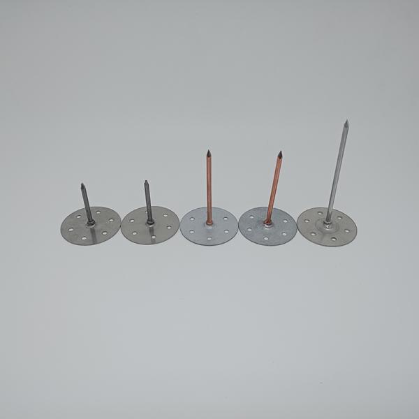 Flat Head Steel Self Insulation Stick Pin Adhesive Rockwool Fixing Pin 25*25mm 35*35mm