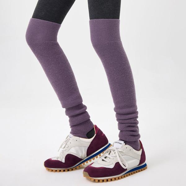 Femmes à nervures au-dessus du genou chaussettes hautes chaussettes chauffantes pour les jambes sans orteils chauffantes pour les jambes pour le yoga et le ballet