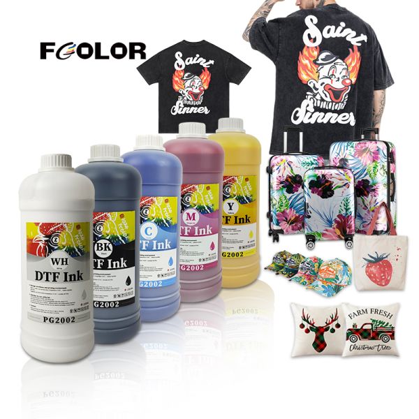 FCOLOR DTF Ink New PET Heat Transfer Film Pigment Dtf Ink for Epson DX5 XP600 L1800 L805 8550 DTG Textile Printer
