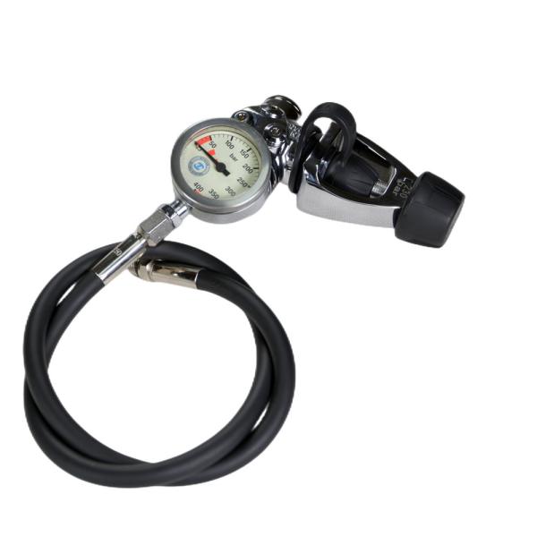 FCC Silver Color Spg Scuba Diving , Anti Freeze Scuba Air Pressure Gauge