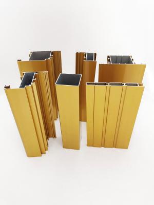 Gold Anodizing Aluminum Windows Door Extrusion Profiles 1.3mm Thickness