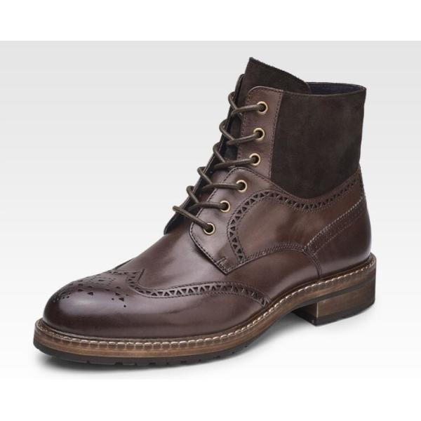 Pointed Toe Mens Brown Leather Chelsea Boots , Leather Lace Up Ankle Boots For Party