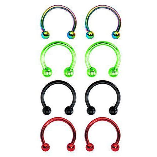 Anodized Titanium Nose Jewelry 18k Gold Round Barbell Ball