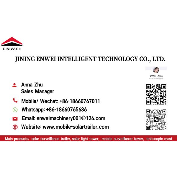 Solar Power Trailer CCTV Camera Trailer With 3*400W Solar Panels For Public Safety