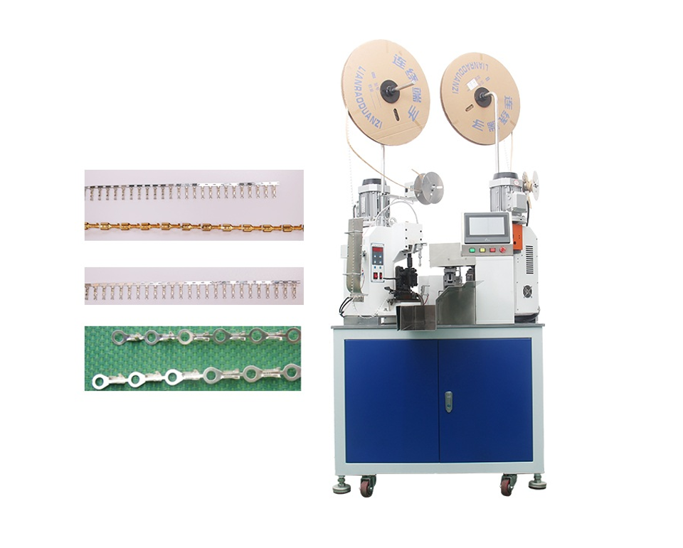 Two Sides Automatic Terminal Crimping Machine 4800 Pcs/H Automatic Wire Crimping Machine 0.05-2mm2
