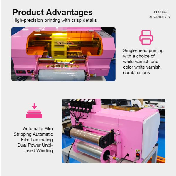 FCOLOR A3 Roll To Roll Color UV DTF Printer Double Sided 300mm Width For Label Printing