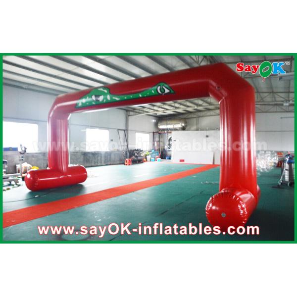 El arco inflable de la meta que el PVC rojo imprimió la meta del comienzo arquea el arco inflable de costura doble de la entrada