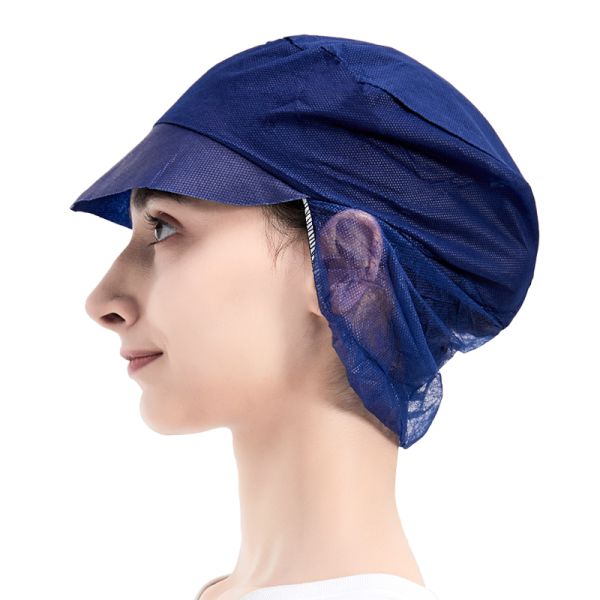 Hubei Haixin Disposable Peaked Worker Cap Fom Food Industry Factory Hot SellingPP SMS Worker Hair Net Snood Peaked Cap Mesh Cap