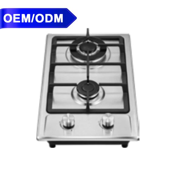 30cm Stainless Steel Two Burner Gas Cooktop Wholesale Convenient For Compact Kitchen