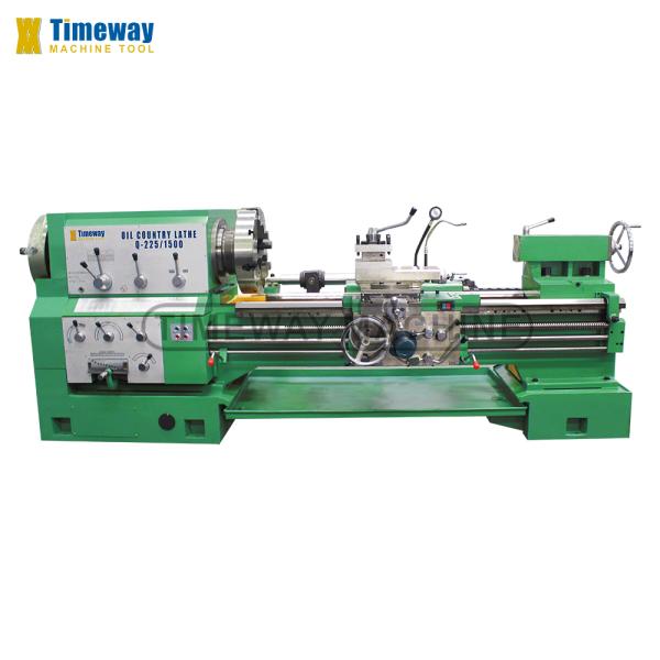 220mm Bed Width Oil Country Big Bore Lathe for Metal Q-225 Pipe Thread Horizontal Lathe
