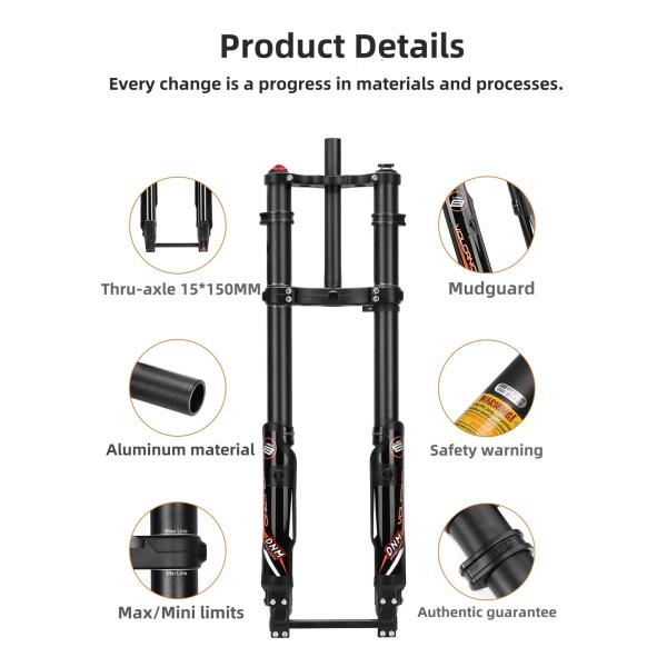 USD-8fat Fat Bike Snow Bike Dual-Crown Downhill Inverted Fork