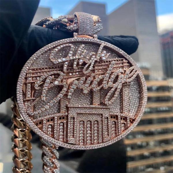 8 pouces de Hip Hop d'hommes de bijoux pendant de la lettre glacé hors des cha