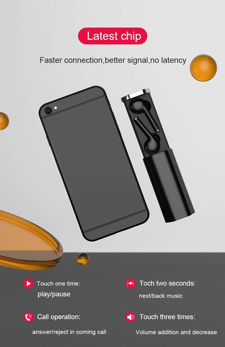 1H поручая TW50 в стерео беспроводном Earbuds Bluetooth уха