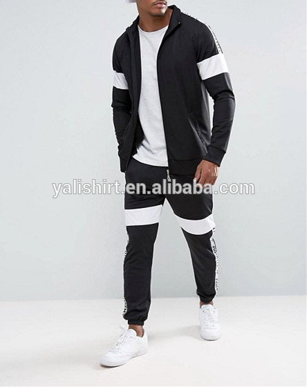 Custom sports clothing contract colors jacket mens tracksuit slim fit