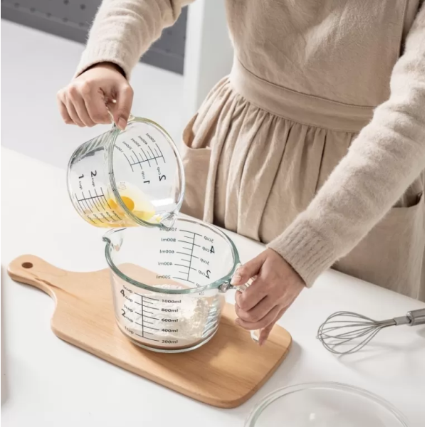IKOO Glass Measuring Cups Heat Resistant Glass Measuring Tools