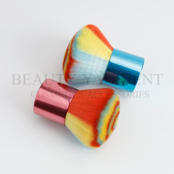 Multicolored Hair Kabuki Makeup Brush OEM Logo Facial Beauty Tools