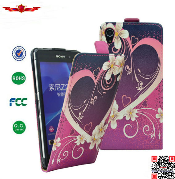 Hot Selling 100% Qualify PU Flip Leather Cover Cases For Sony Xperia Z2