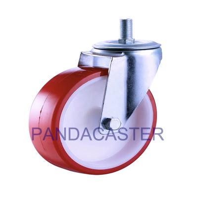 Roulettes industrielles de tige de pivot 125mm roues de polyuréthane de 5 pouces