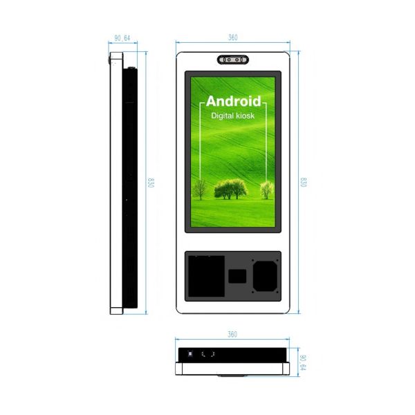 21.5 inch Android Mcdonald's Self Service Kiosk Wall-mounted Digital Signage with Waterproof Screen for KFC