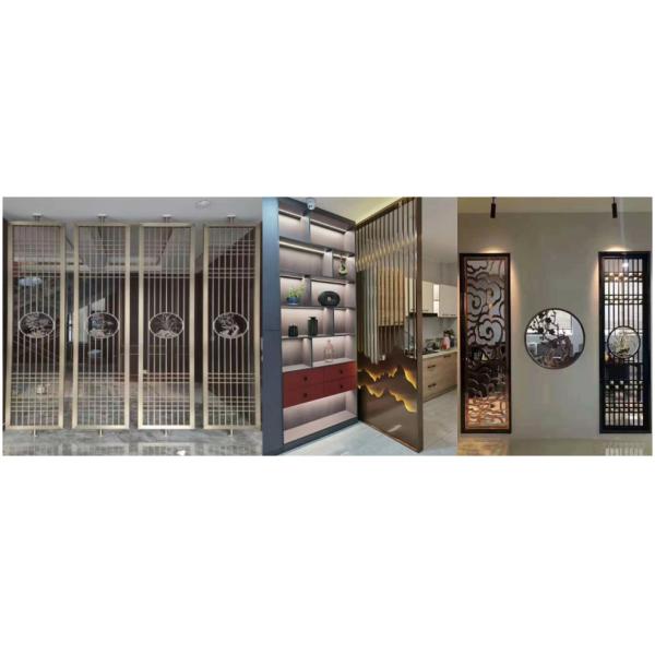 Screen Stainless Steel Hotel Furniture Frosted Decorative Room Partition