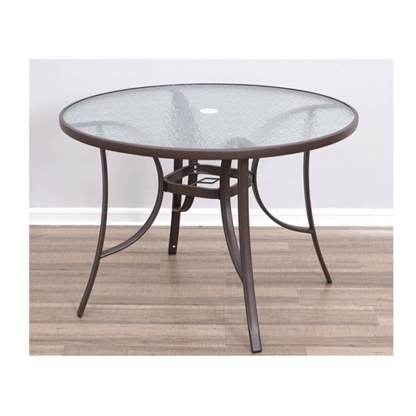 Anticorrosive Tempered Glass Round Dining Table Scratch Resistant