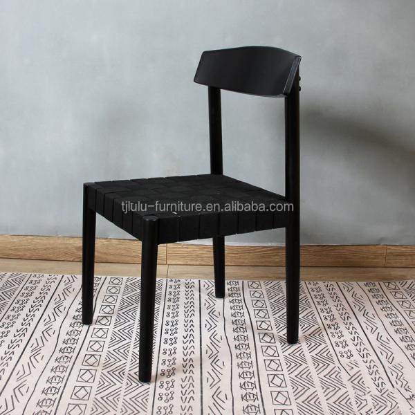 Solid Wood Braided Seat Dining Chair Furniture Finish Lacquered With Customized Designs For Restaurant Dining