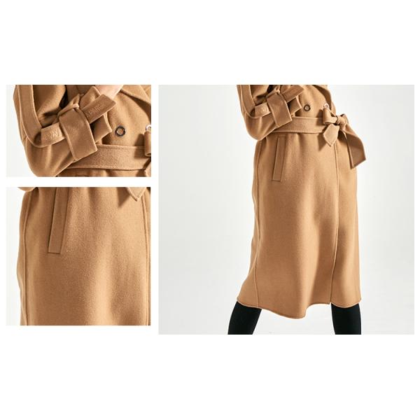 Slim Fit Women's Casual Winter Coats , Camel Wool Jacket For Ladies