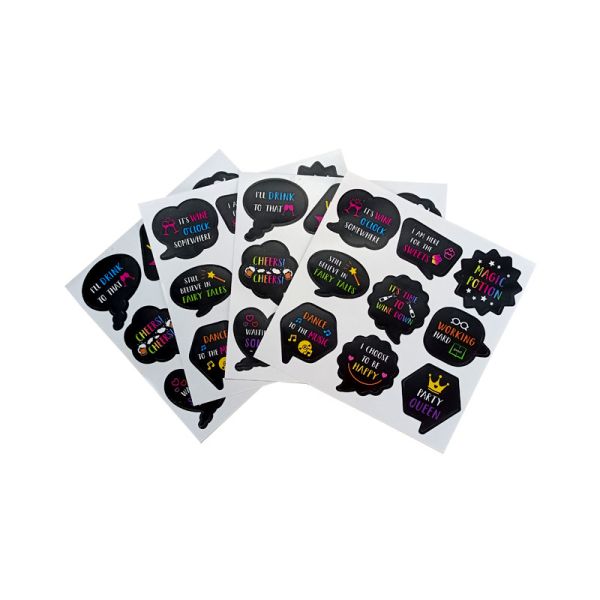 Custom Kiss Cut Self Adhesive Label Sticker Of Wine Beer Glass Waterproof