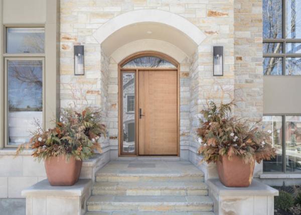 Home Frame Solid Wood Main Door , Carved Double Doors With Decorative Grilles