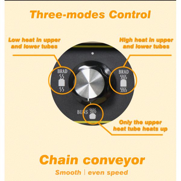 Промышленный электрический конвейерный тостер из нержавеющей стали для производства хлеба, булочек и бургеров
