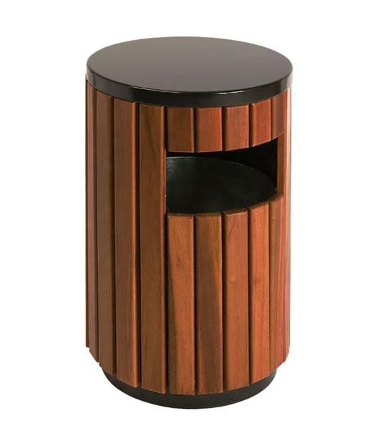 Single Barrel ISO14001 13.2gal Outdoor Wooden Trash Can