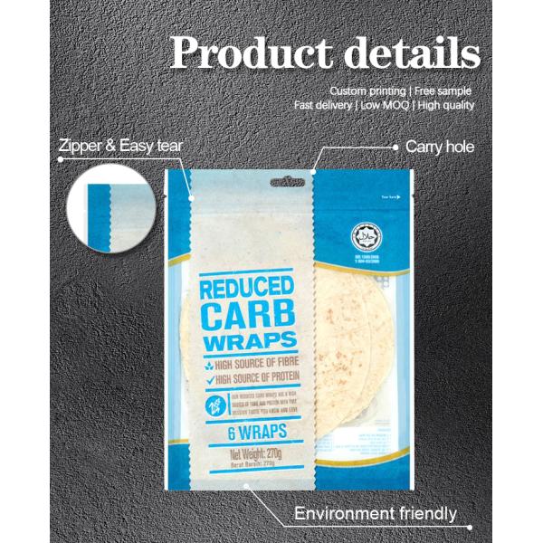 Tortillas VMPET Wraps Recycled Bakery Packaging Printed 500g Sandwich Packaging Bag