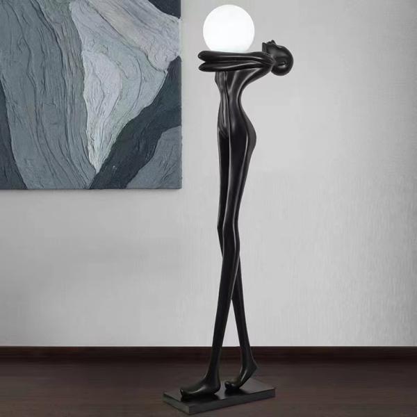 Modern Human Body Sculpture Model Room Sales Office Art Decoration Lamp Hotel Hall Decoration Floor Lamp