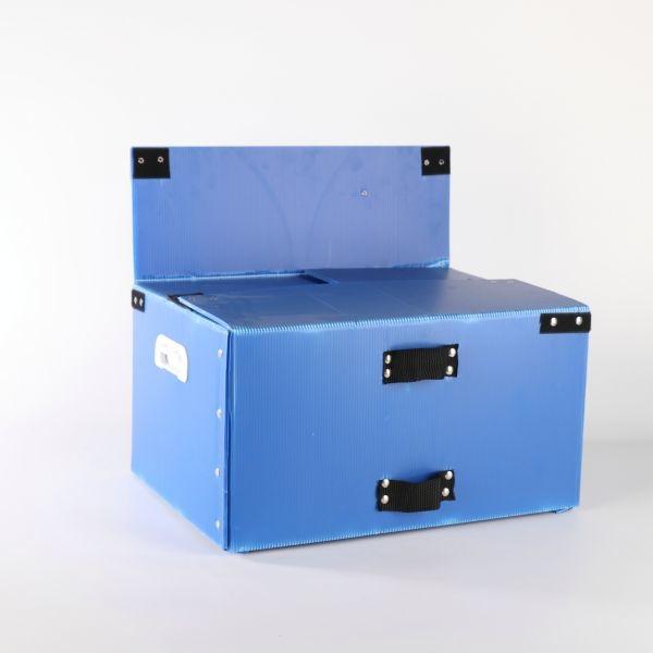UV Resistant Plastic Corrugated Bin Blue Corrugated Plastic Tote Container Waterproof