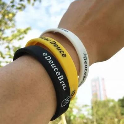 Custom Logo Printed Silicone Wristbands For Promotion And Advertising Multi color Night Glow Luminous Silicone Bands
