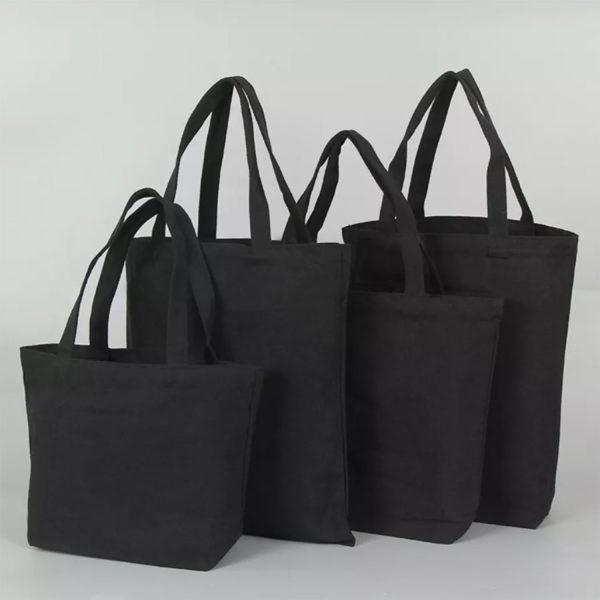 Desenho em branco Black Gift Canvas Tote Bag Shopping Eco-friendly ODM