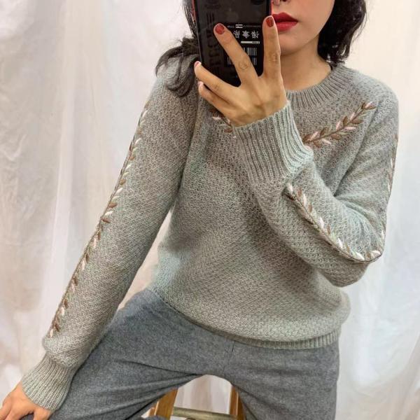 Stockpapa Ladies Loose Knitted Sweater Pullover Long Women Sweater