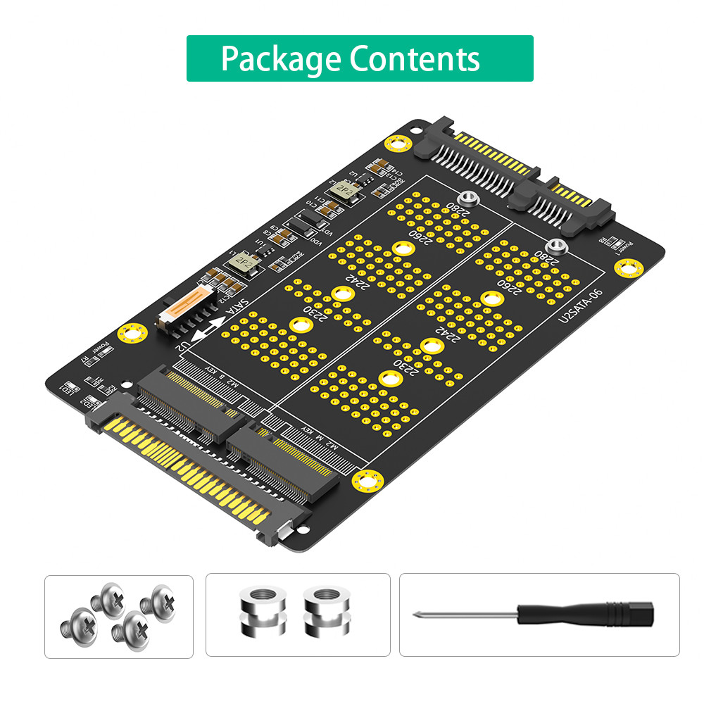 Новая версия 2 в 1 Комбо M.2 ((NGFF) NVME PCI-E SSD к U.2 SFF-8639 & M.2 ((NGFF) SATA SSD к адаптеру SATA