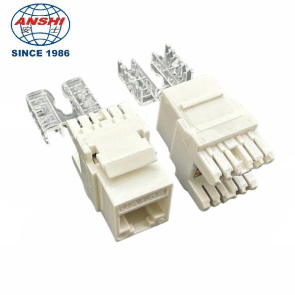 Conector Keystone RJ45 180 grados CAT6 CAT6A UTP con pines de bronce fosforado chapados en oro