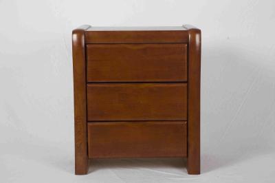 Modern Small Bedside Table Solid Wood , 3 Drawer Bedside Table 19.7 KG Rubber Wood